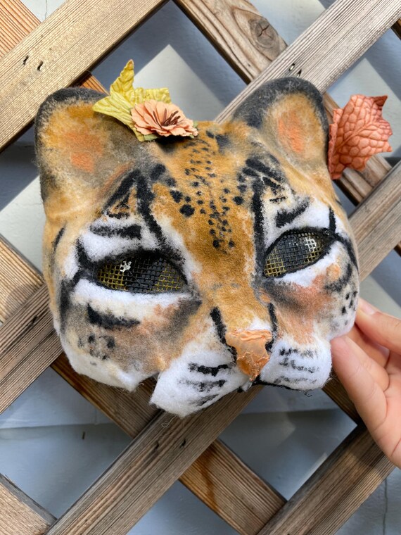 Tiger Face Mask Realistic Fur Plastic Masks Cardboard Tiger Face Mask Realistic Fur Plastic Masks Cardboard