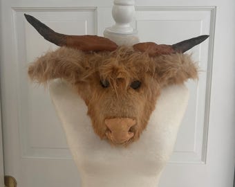 Waterproof Realistic Customizable Highland Cow Therian Mask