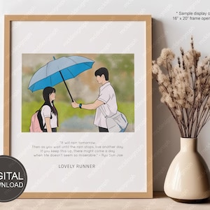 Lovely Runner Poster [ Umbrella] ~ Lovely Runner K-drama wall art ~ Kdrama Printable wall art ~ Lovely Runner quotes