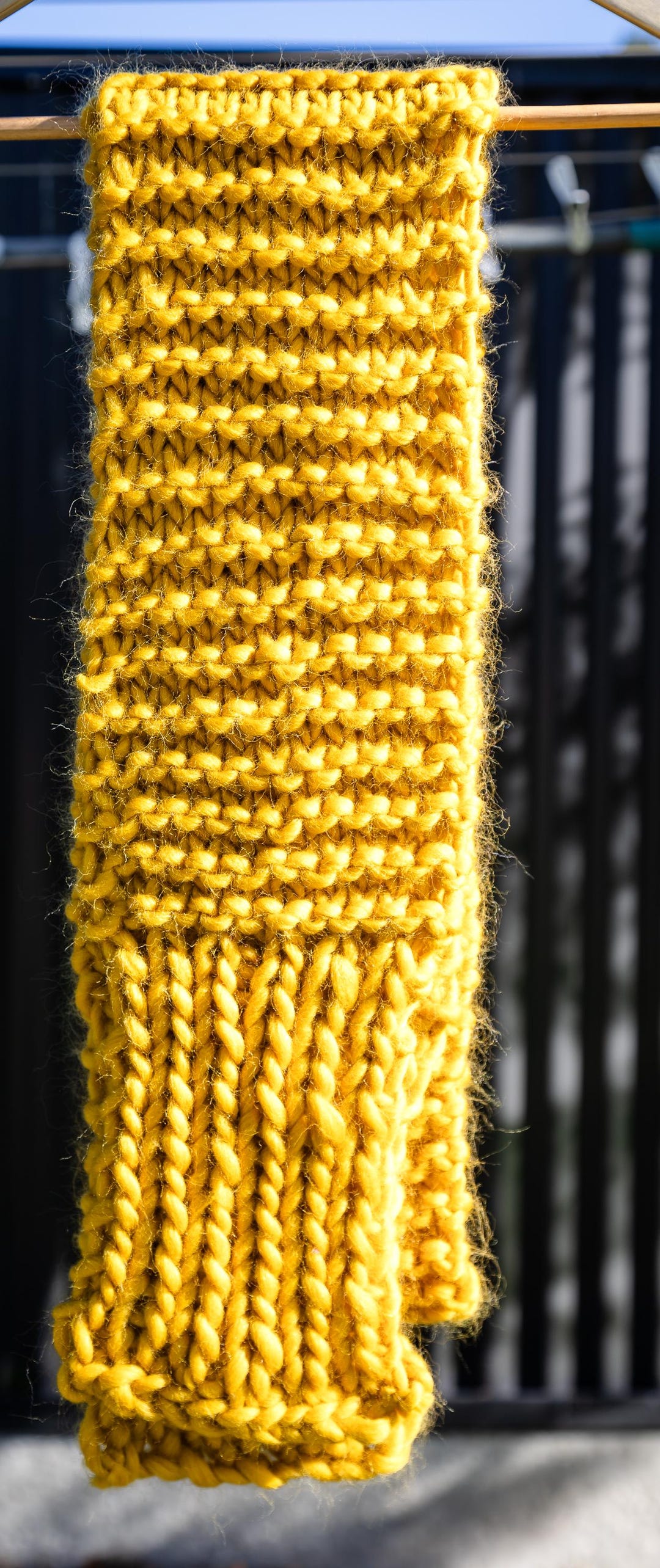 Hand-knitted Mustard Yellow Italian Wool Scarf - Etsy