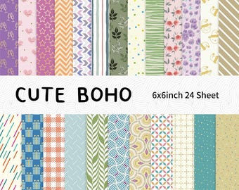 Scrapbook Paper 6x6 Double-Sided Decorative Paper for Scrapbooking, Junk Journaling, and Card Making, Ideal Paper Craft Supplies, 30 Sheets