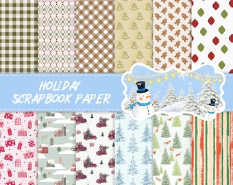 24 Sheets Christmas Winter Scrapbook Paper Pad, 6x6 Double-Sided, 180gsm with Foil Accents for Card Making （Sweet Stripe Cheer）