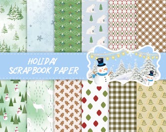24 Sheets Christmas Winter Scrapbook Paper Pad, 6x6 Double-Sided, 180gsm with Foil Accents for Card Making （Holiday Cheer Paper）