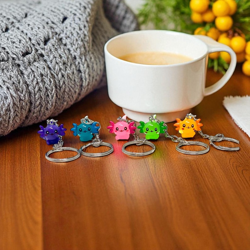 Cute, collectible, and full of charm—this Mini Axolotl Keychain is a hit for anyone who loves unique animal accessories. Great as a small thank-you gift, party favor, or stocking stuffer. Add one to your everyday carry and enjoy a touch of happy amphibian energy wherever you go!