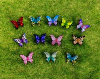 Mini Butterfly Garden Decorations– Colorful Fairy Garden Decor, Tiny Butterfly Ornaments for Planters, Terrariums & Outdoor Gifts Plant Pals