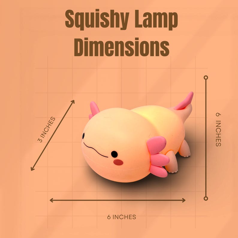 Designed for peaceful nights, this pink axolotl LED night light offers a soft glow that won’t disturb sleep. The squishy silicone material makes it fun to squeeze, while three lighting modes let you customize brightness for any moment. With a timer for automatic shutoff, parents can enjoy worry-free use and kids can drift off with their favorite axolotl friend nearby.