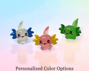 Mini Axolotl Craft Supplies, Tiny Resin Axolotl Figures for Crafts Slime Decoden, Bulk Miniature Animals, Cake Topper Decor Bundle