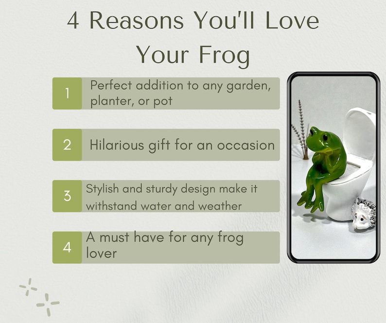 This silly frog on toilet figurine is the ultimate funny bathroom decor piece. Compact, detailed, and full of personality, it’s a favorite gag gift for friends, coworkers, and frog lovers. Whether used as shelf decor or a novelty gift, this whimsical frog statue adds instant charm and humor anywhere.