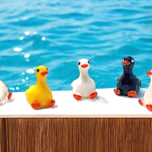 Mini Goose Figurines – Tiny Silly Goose Set, Miniature Geese for Desk, Fairy Gardens & Planters