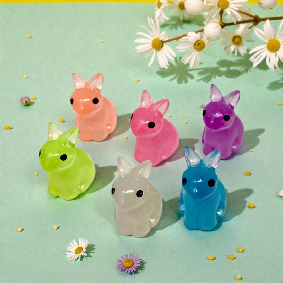 Mini Resin Rabbit Plant Buddies – Cute Fairy Garden Decor, Tiny Bunny ...