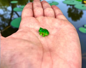 Kawaii Mini Frog Figurines – Cute Tiny Frogs for Desk Decor, Mini Animal Figurines, Adorable Frog Miniatures