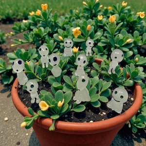 Turn ordinary planters into enchanting forest scenes with this mini Kodama Tree Spirit decor piece. These whimsical spirits symbolize harmony with nature and protection of the forest. Perfect for fairy gardens, houseplants, and terrariums, this lightweight figurine adds charm without clutter. A wonderful gift idea for plant lovers, fantasy decor fans, and anyone who enjoys magical home accents.