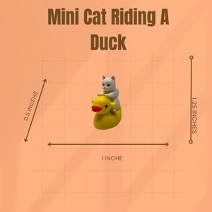 Give the gift of laughter with this adorable cat riding a duck. Its miniature design makes it perfect for stocking stuffers, white elephant parties, and gag gifts that actually get used. Fun, quirky, and irresistibly cute, it adds personality to desks, shelves, and gift boxes. A must-have for cat lovers and collectors of tiny whimsical décor.