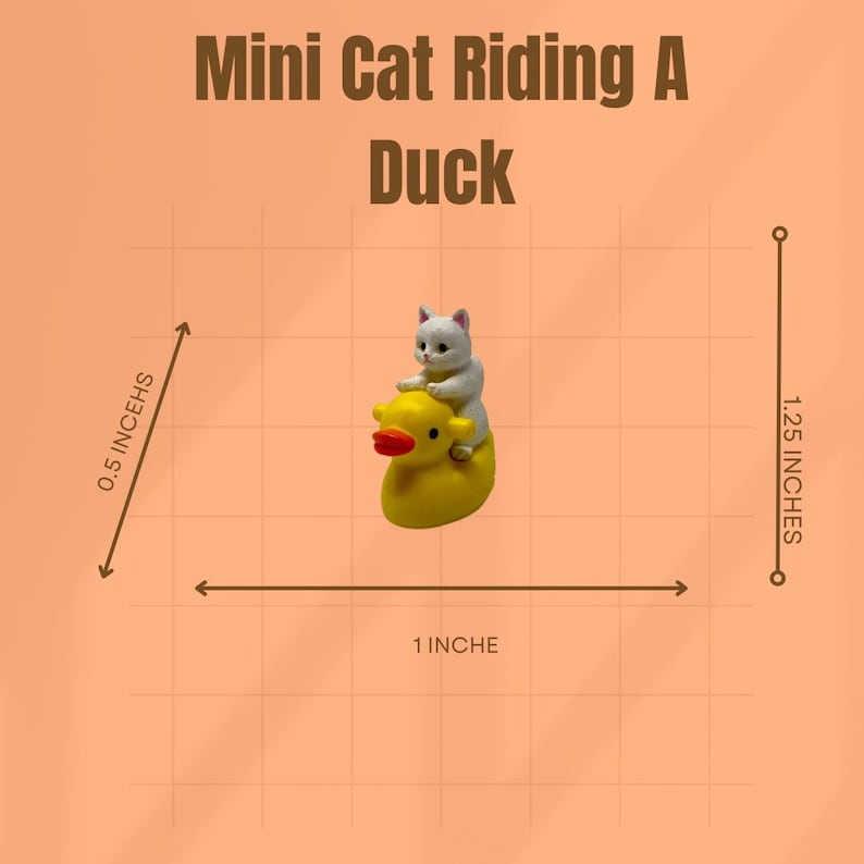 Give the gift of laughter with this adorable cat riding a duck. Its miniature design makes it perfect for stocking stuffers, white elephant parties, and gag gifts that actually get used. Fun, quirky, and irresistibly cute, it adds personality to desks, shelves, and gift boxes. A must-have for cat lovers and collectors of tiny whimsical décor.