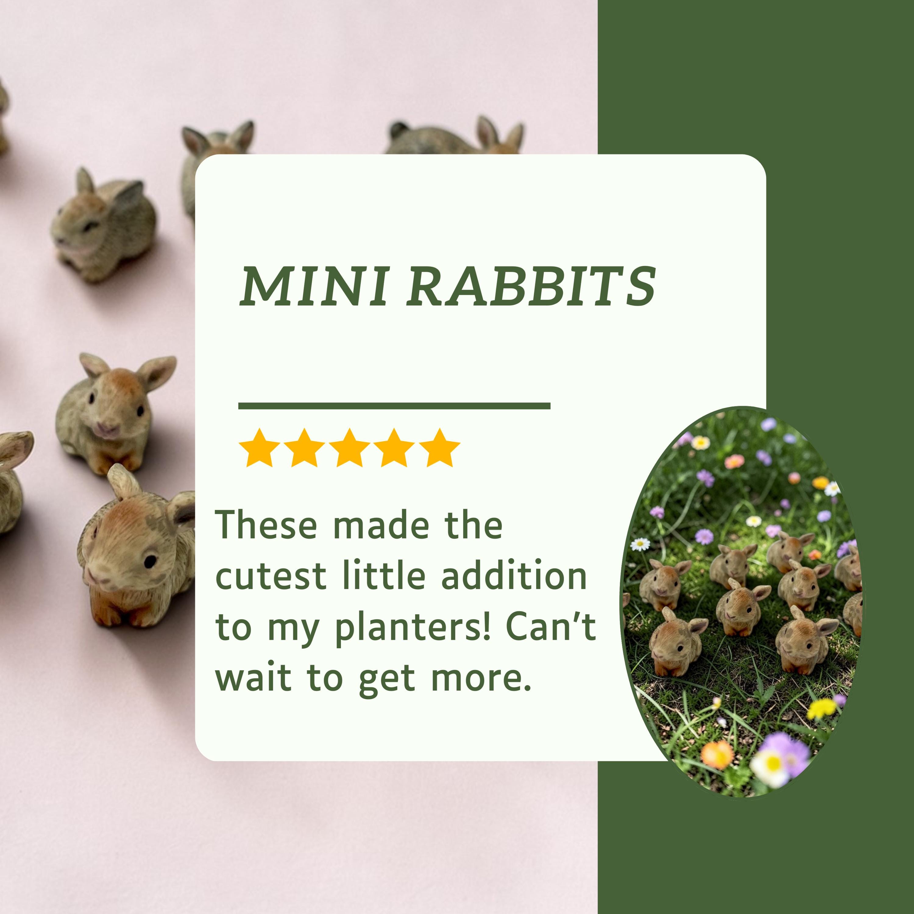 Small Rabbit Kits Realistic Mini Rabbit Family Set – Tiny Bunny Figurines for Fairy ...