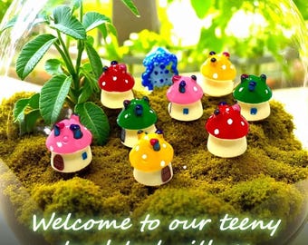 Fairy Garden Miniature Gnome Home Mushroom House, , Terrarium Decor Accessories, Tiny Mushroom Fairy House for Potted Plants
