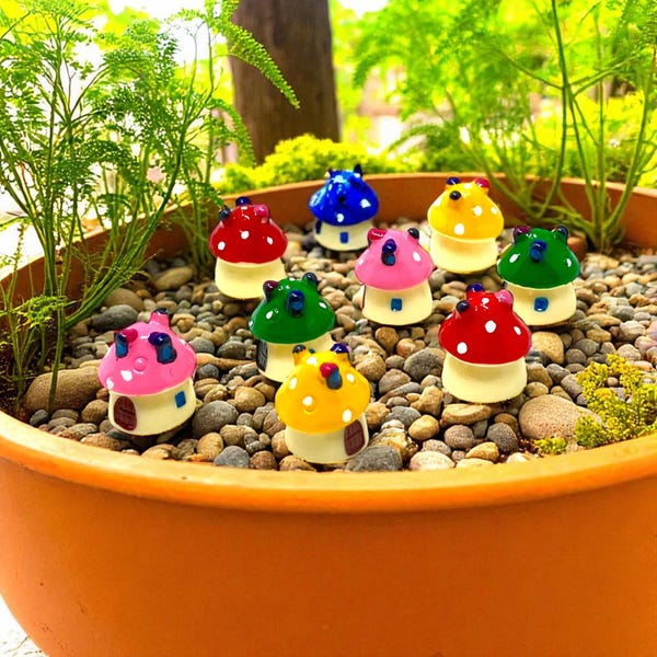 Mini casas de hadas para plantas: decoración colorida para terrarios, lindos accesorios para macetas, pequeñas casas de jardín, decoraciones originales para jardineras.