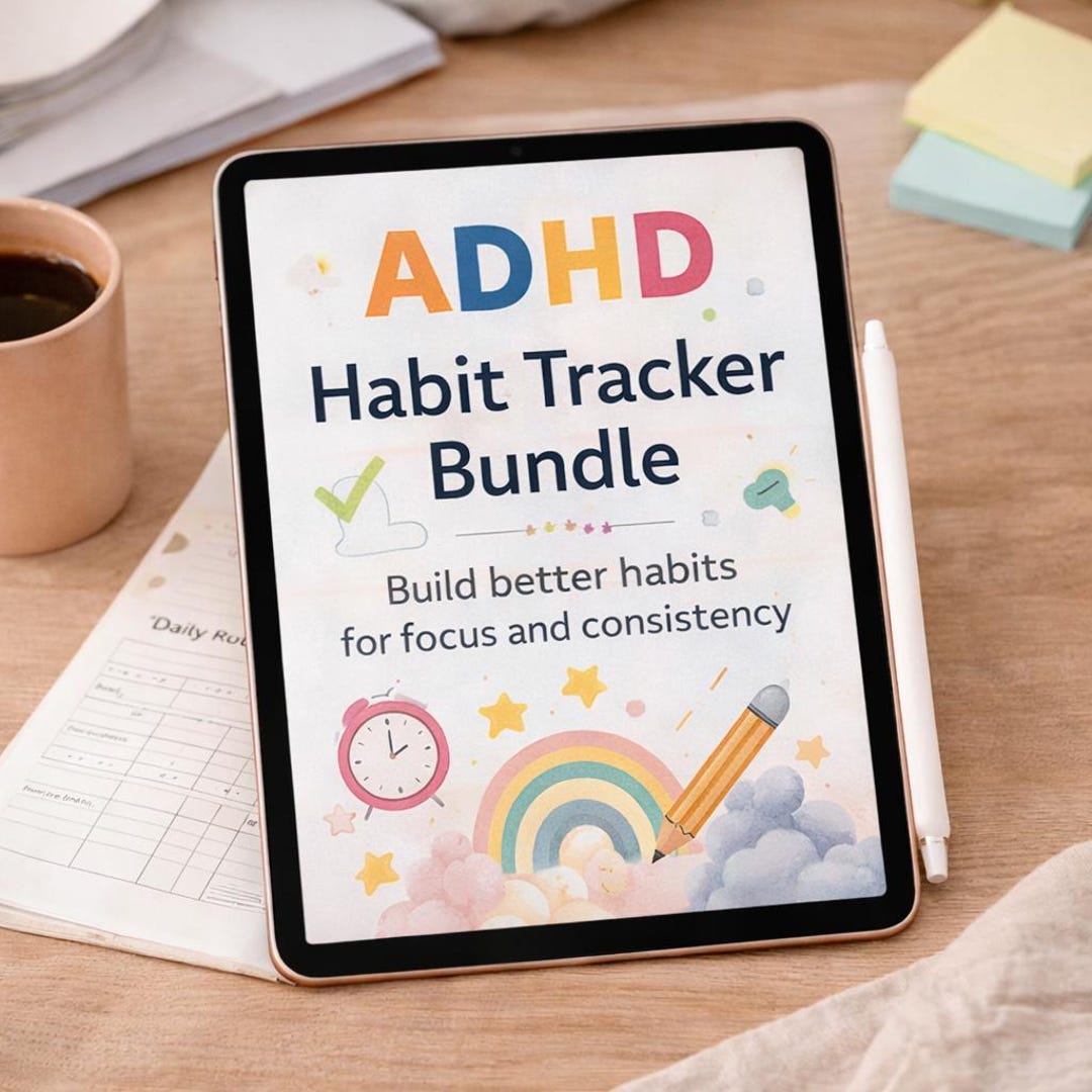 ADHD Habit Tracker Bundle | Daily Productivity Planner (digital ...