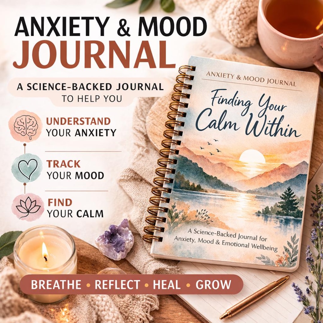 Anxiety Journal Printable | Mood Tracker Workbook | Mental Health Self ...