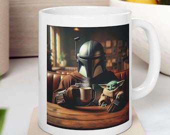 Mandalorian Coffee Mugs, Coffee Mug, Movie Coffee Mugs, Unique coffee mugs, coffee cup, ceramic mug, coffee gift, movie Gift Idea