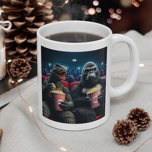 Godzilla and King Kong Coffee Mugs, Godzilla vs Kong, Movie Coffee Mugs, Unique coffee mugs, ceramic mug, coffee gift, movie Gift Idea