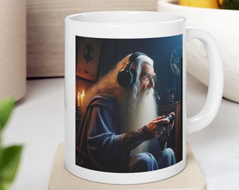 Kubki do kawy z Gandalfem, Kubek z Gandalfem, Kubek dla gracza, Kubki do kawy z filmem, Unikalne kubki do kawy, filiżanka do kawy, kubek ceramiczny, prezent kawowy, pomysł na prezent filmowy