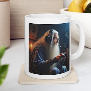 Gandalf Coffee Mugs, Gandalf Mug, Gamer Mug, Movie Coffee Mugs, Unique coffee mugs, coffee cup, ceramic mug, coffee gift, movie Gift Idea