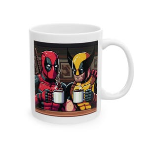 Deadpool and Wolverine Coffee Mugs, Coffee Mug, Movie Coffee Mugs, Unique coffee mugs, coffee cup, ceramic mug, coffee gift, movie Gift Idea image 4
