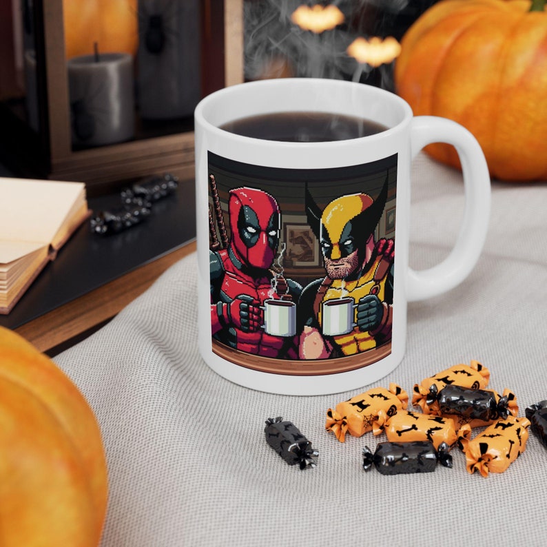 Deadpool and Wolverine Coffee Mugs, Coffee Mug, Movie Coffee Mugs, Unique coffee mugs, coffee cup, ceramic mug, coffee gift, movie Gift Idea image 1