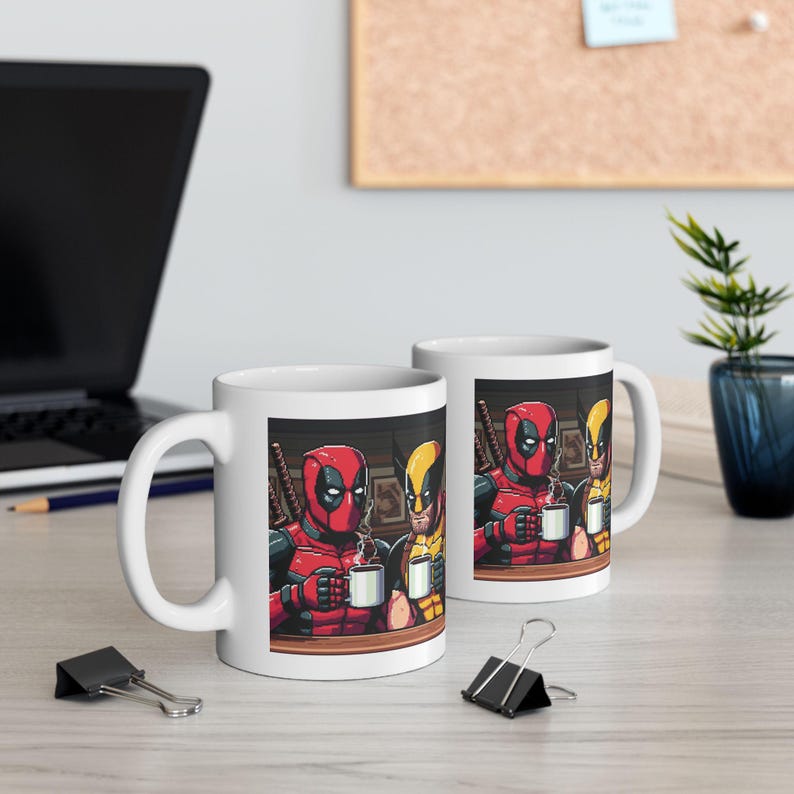 Deadpool and Wolverine Coffee Mugs, Coffee Mug, Movie Coffee Mugs, Unique coffee mugs, coffee cup, ceramic mug, coffee gift, movie Gift Idea image 7