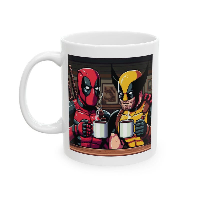 Deadpool and Wolverine Coffee Mugs, Coffee Mug, Movie Coffee Mugs, Unique coffee mugs, coffee cup, ceramic mug, coffee gift, movie Gift Idea image 3