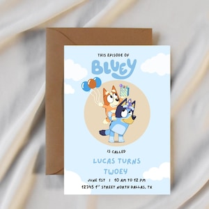 Bluey Birthday Invitation
