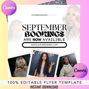 September Booking Flyer, DIY Flyer Template Design, Booking Flyer, Book Now Flyer, Appointment Flyer, Appointments Available Booking Flyer