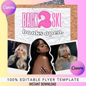 Back to School Sale Flyer, Braid Prices Flyer, Braids Sale Flyer, Back 2 School Flyer, Lashes, Hair Flyer, Braids Special Flyer Template