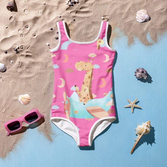 All-Over Print Kids Swimsuit - Giraffe -02