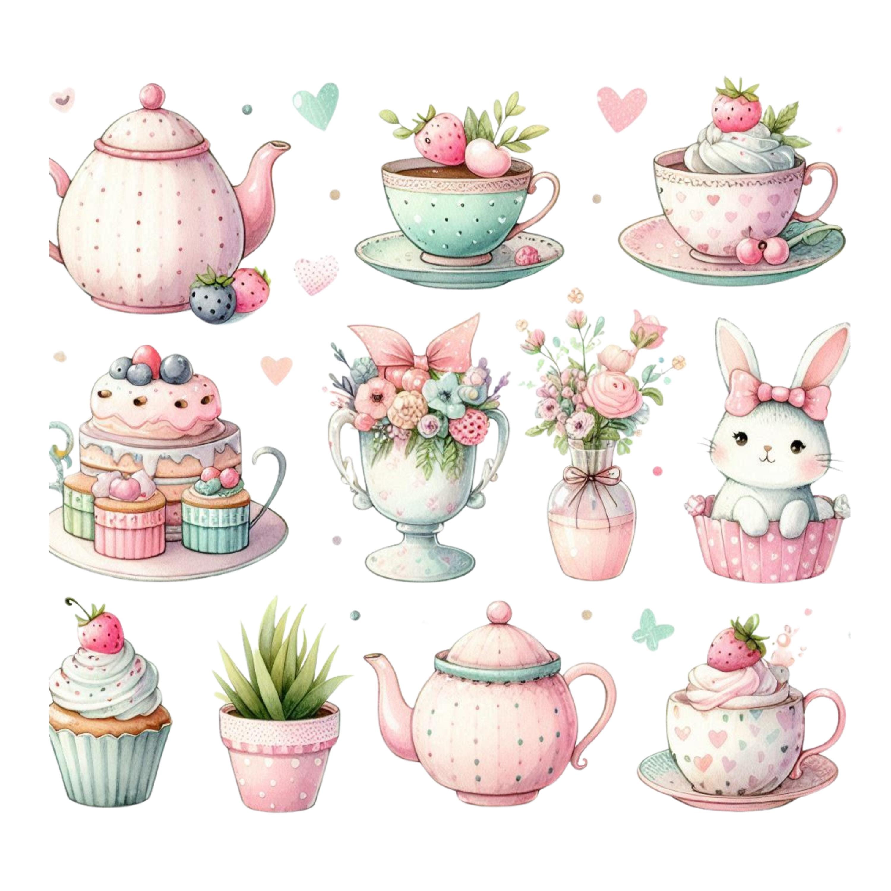 Tea Party - Clip Art - 10 Pngs - 3000 X 3000 Px - Set #1 - Etsy