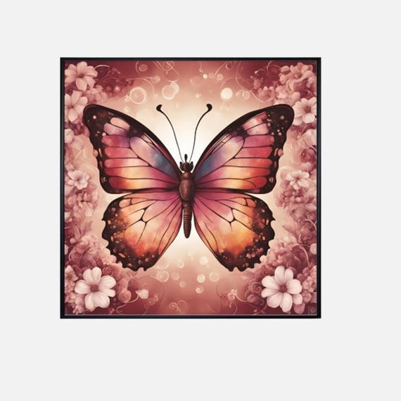 Antique Butterfly Poster - 14" x 14" -02