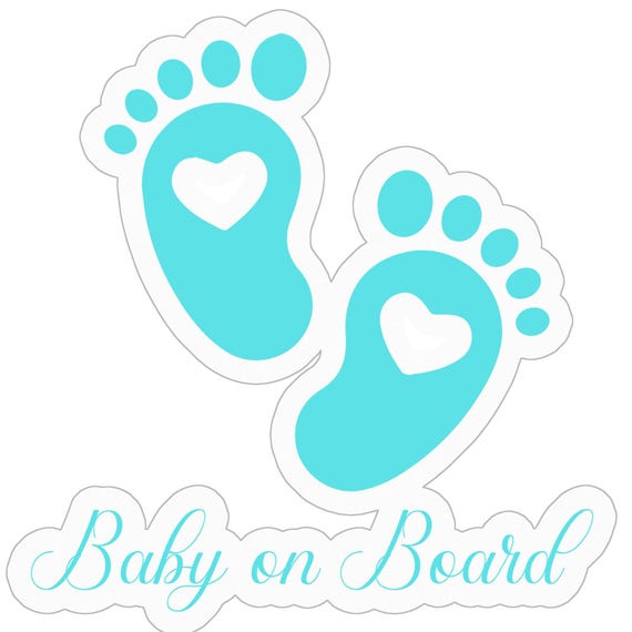 Baby on Board Bumper Stickers - 4" x 4" - Footprints -03