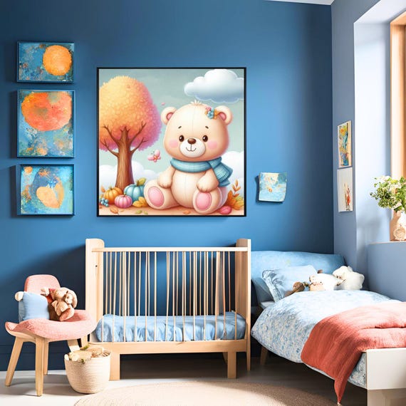 Teddy Bear Nursery Poster - 16" x 16" -04
