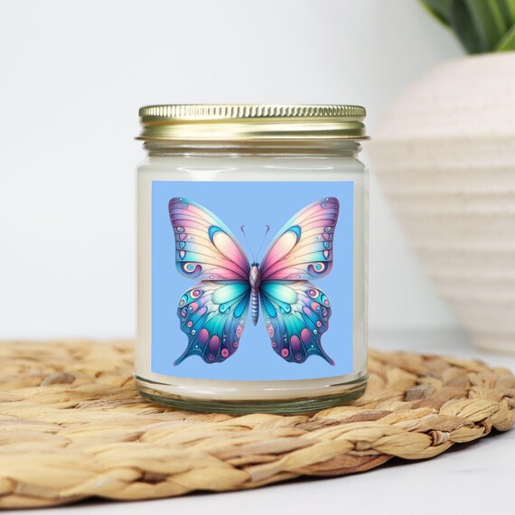 Butterfly Candle - Clear Jar 9oz -011
