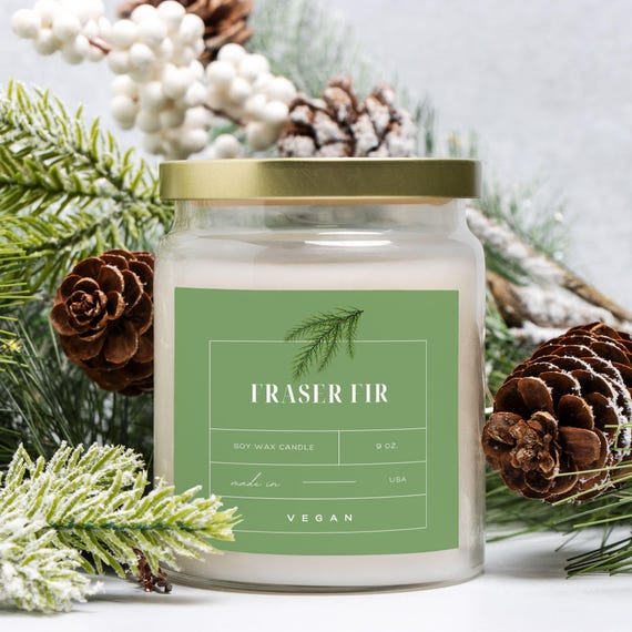 Fraser Fir Scented Candle - Apothecary Jar 9oz -010