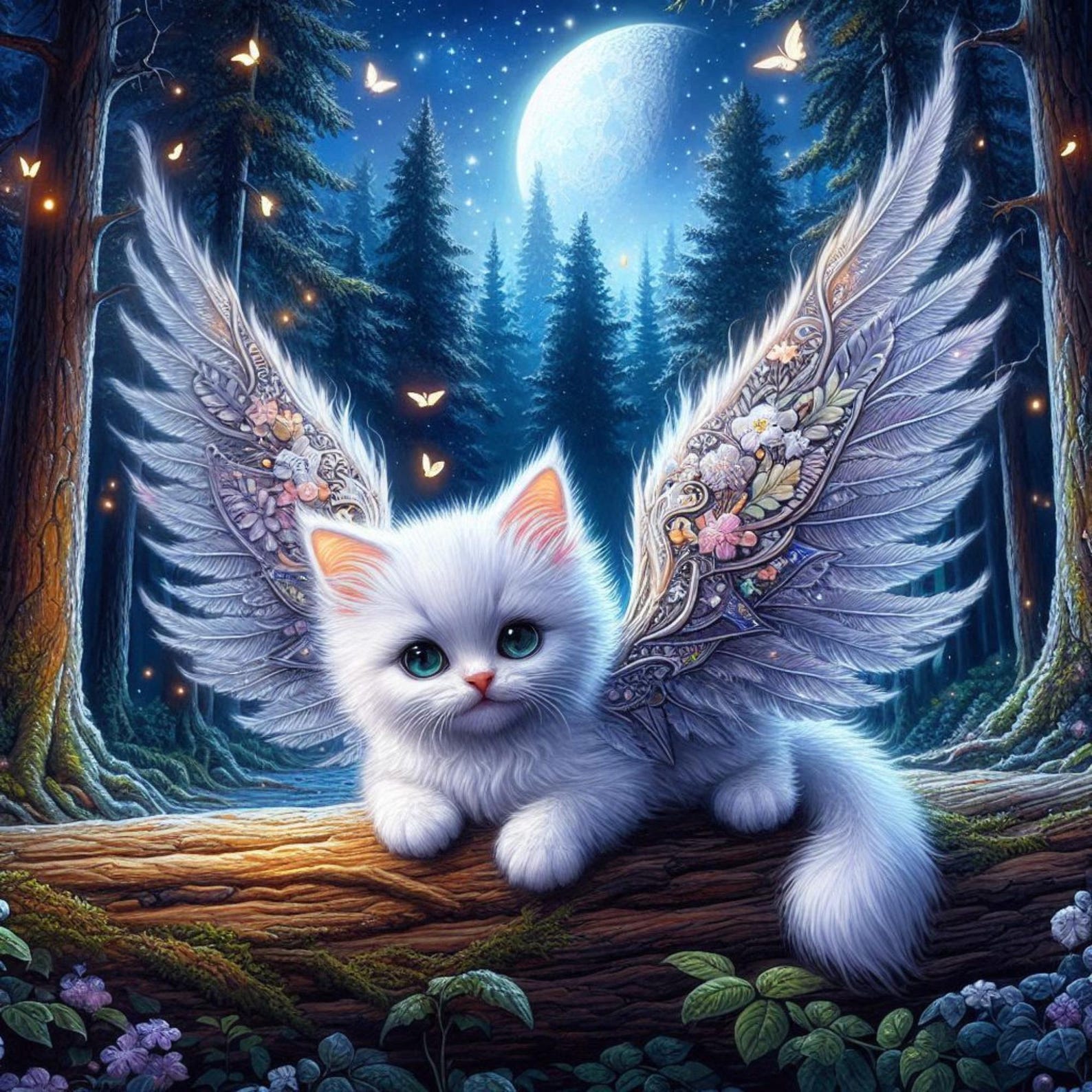 Kitten Fairies -04- Clip Art - 16 X 16 In, - 12 PNG Files - Etsy