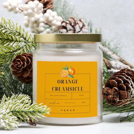 Orange Creamsicle Scented Candle - Apothecary Jar 9oz -04