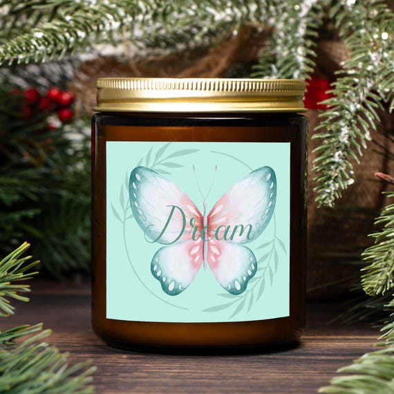 Dream Butterfly Candle Amber Jar 9oz -02