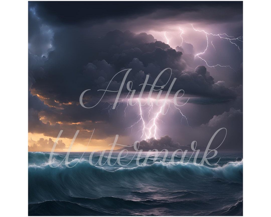 Terrific Thunderstorms - 04 - Printable Wall Art- 24 X 24 In. - Etsy