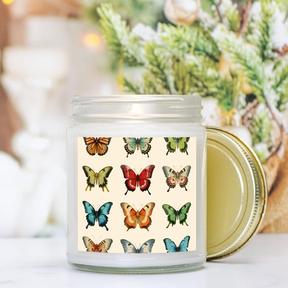 Butterflies Candle Clear Jar 9oz-02