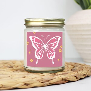 Butterfly Candle - Clear Glass Jar 9oz -023