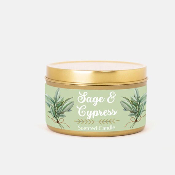 Sage & Cypress Scented Candle - Tin 8oz - 011