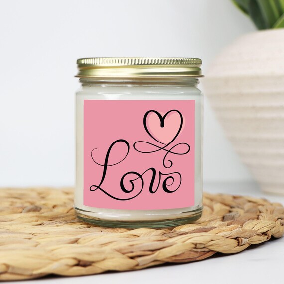 LOVE Candle - Clear Jar 9oz - Berry Scent -026