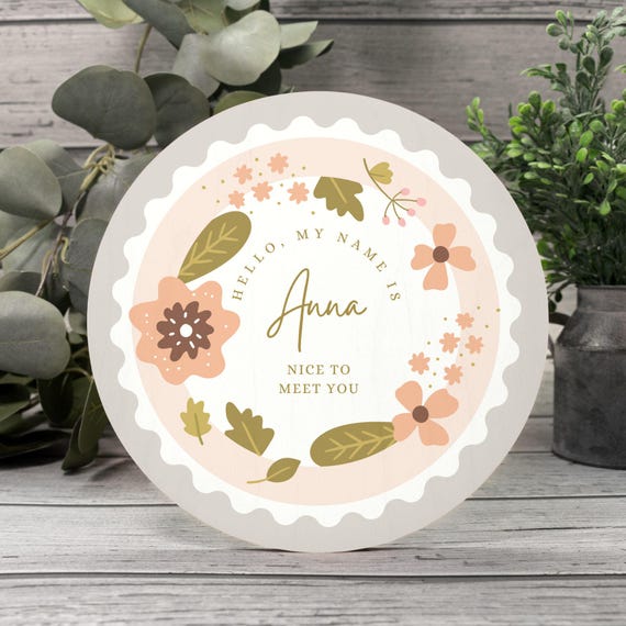 Custom Name Wood Sign 8" (Round) -07